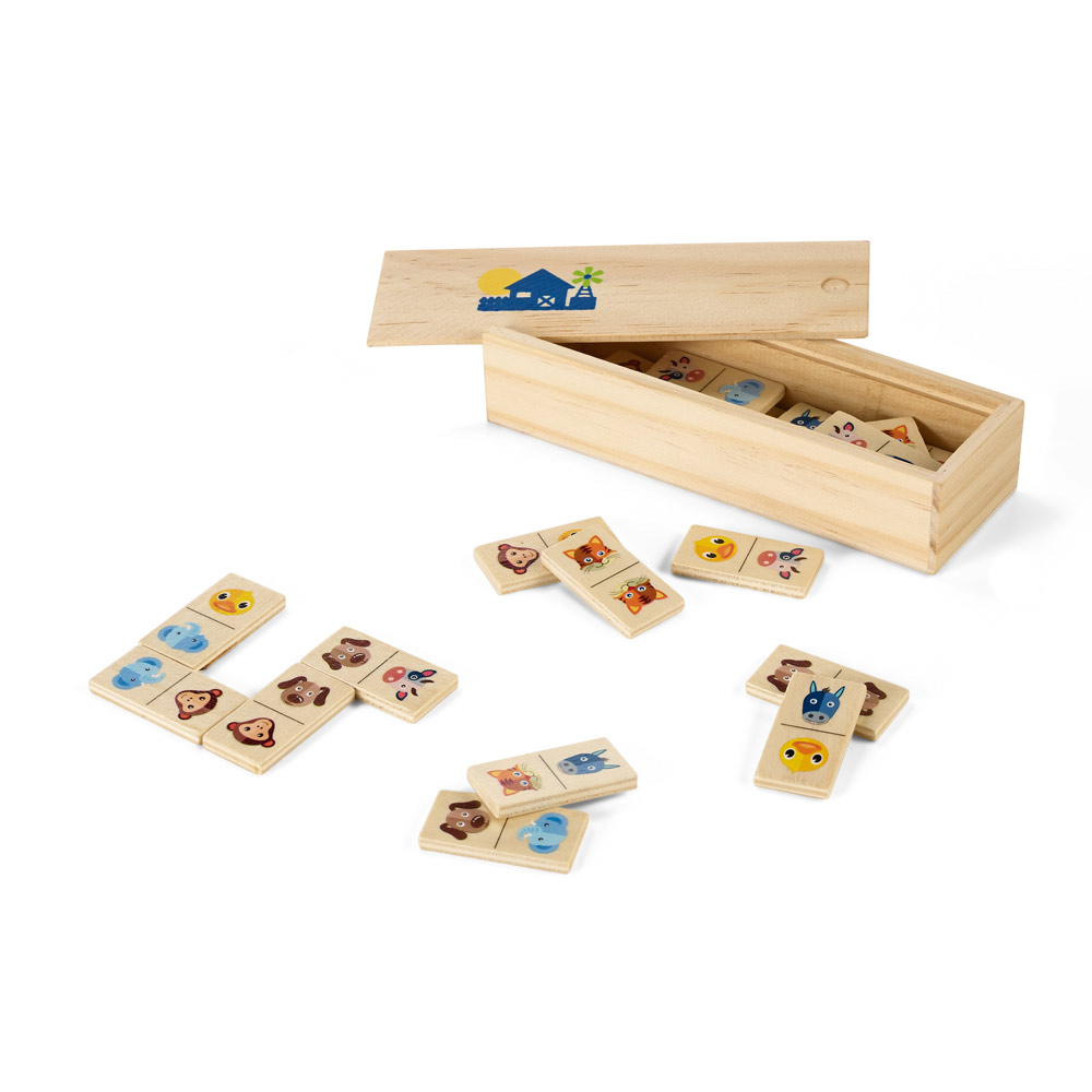 Jeu de domino publicitaire en bois Naturel clair